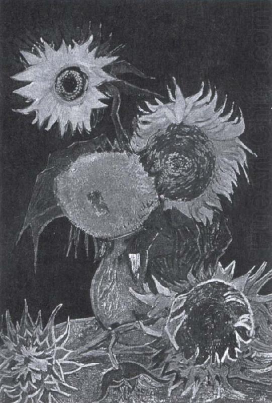 Vase with Five Sunflowers, Vincent Van Gogh